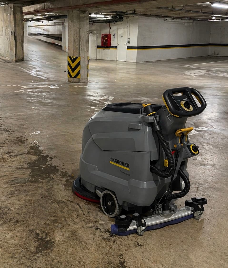 Kärcher stroj za ribanje poda — Pro Clean garaža Zagreb